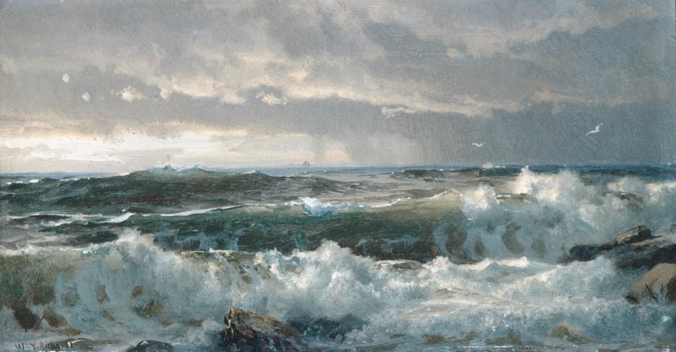 Pintura Surf on Rocks 1890 de William Trost Richards